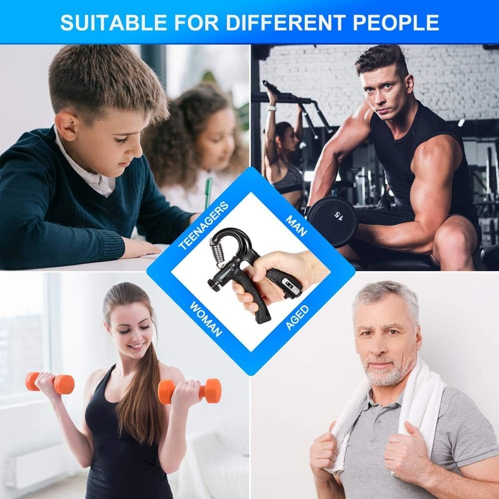 Adjustable Hand Gripper with Counter Forearm & Wrist Trainer