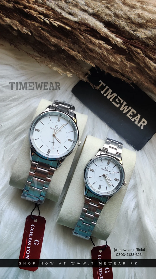 Couple Chain Watches (SS) Premium Rolex Box
